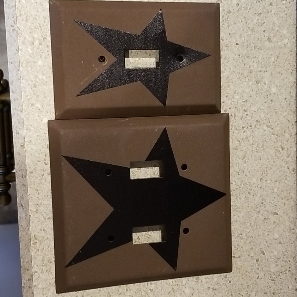 Electrical  light switch plates and one double hook.